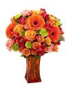 Bouquet di rose e roselline arancio