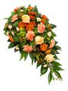 Composizione funebre toni arancio e salmone